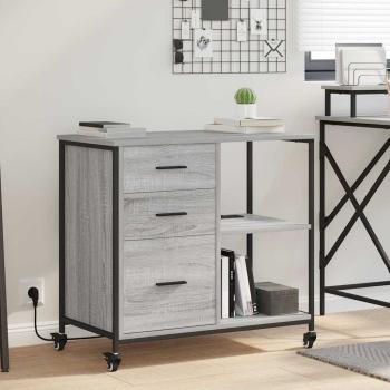 ARDEBO.de - Büroschrank mit Rad Grau Sonoma 76 x 41 x 72 cm Holzwerkstoff