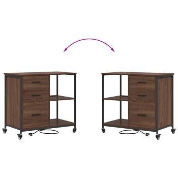 Büroschrank mit Rad Braune Eiche 76 x 41 x 72 cm Holzwerkstoff