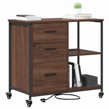 Büroschrank mit Rad Braune Eiche 76 x 41 x 72 cm Holzwerkstoff