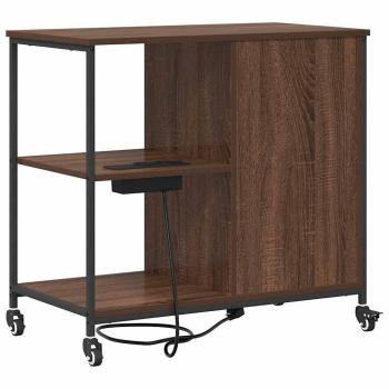 Büroschrank mit Rad Braune Eiche 76 x 41 x 72 cm Holzwerkstoff