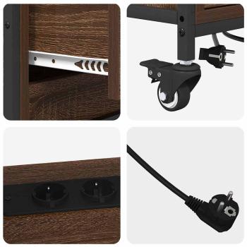 Büroschrank mit Rad Braune Eiche 76 x 41 x 72 cm Holzwerkstoff