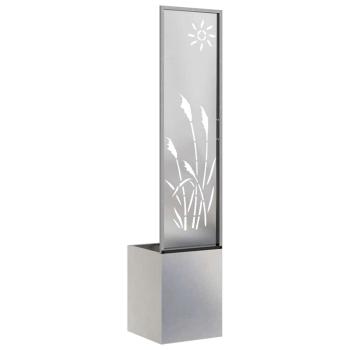 Blumentopf mit dekorativem Paneel Silber 32 x 140 cm Edelstahl