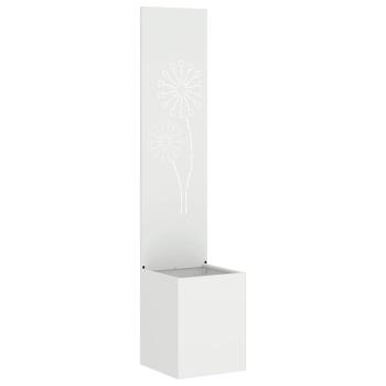 Blumentopf mit dekorativem Paneel Weiß 32 x 140 cm