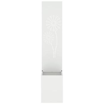 Blumentopf mit dekorativem Paneel Weiß 32 x 140 cm