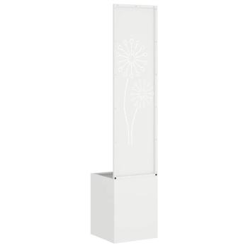 Blumentopf mit dekorativem Paneel Weiß 32 x 140 cm
