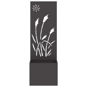 Blumentopf mit dekorativem Paneel Schwarz 50 x 140 cm