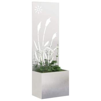 Blumentopf mit dekorativem Paneel Silber 50 x 140 cm Edelstahl