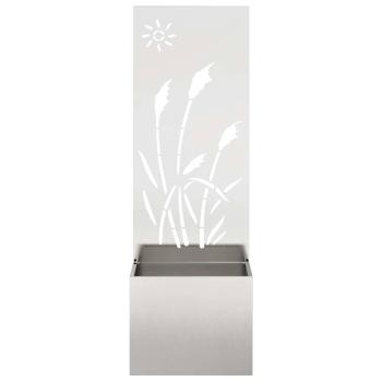 Blumentopf mit dekorativem Paneel Silber 50 x 140 cm Edelstahl
