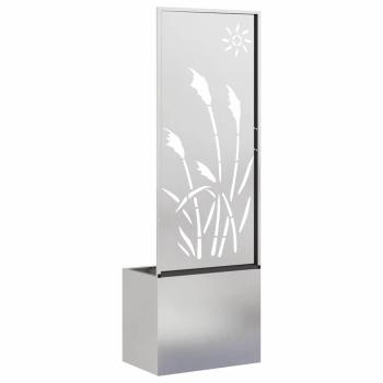 Blumentopf mit dekorativem Paneel Silber 50 x 140 cm Edelstahl