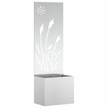 Blumentopf mit dekorativem Paneel Silber 50 x 140 cm