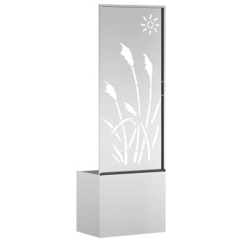 Blumentopf mit dekorativem Paneel Silber 50 x 140 cm