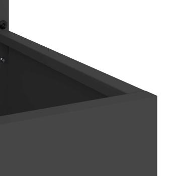 Blumentopf mit dekorativem Paneel Schwarz 50 x 140 cm