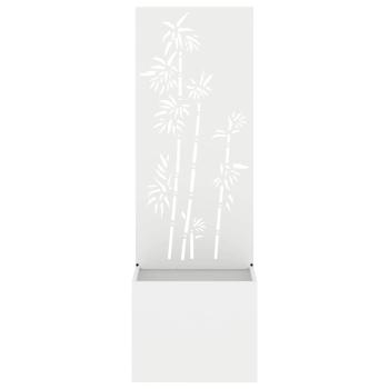 Blumentopf mit dekorativem Paneel Weiß 50 x 140 cm