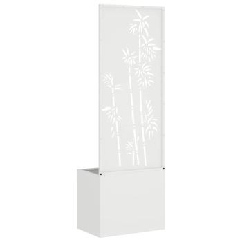 Blumentopf mit dekorativem Paneel Weiß 50 x 140 cm
