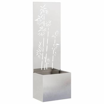 ARDEBO.de - Garten Sichtschutz-Leinwand Silber 50 x 32 x 150 cm Edelstahl