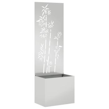 ARDEBO.de - Blumentopf mit dekorativem Paneel Silber 50 x 140 cm