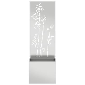 Blumentopf mit dekorativem Paneel Silber 50 x 140 cm