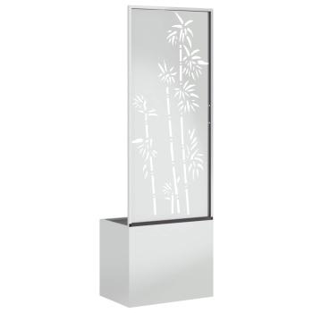 Blumentopf mit dekorativem Paneel Silber 50 x 140 cm