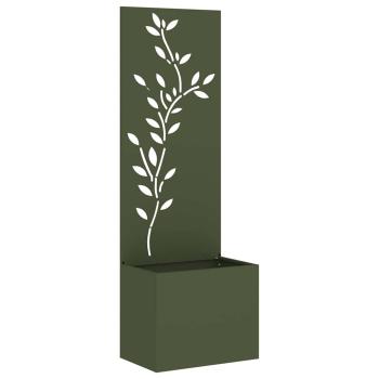 Blumentopf mit dekorativem Paneel Olivgrün 50 x 140 cm