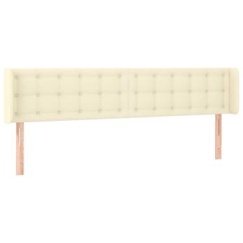 LED Kopfteil Creme 183x16x78/88 cm Kunstleder