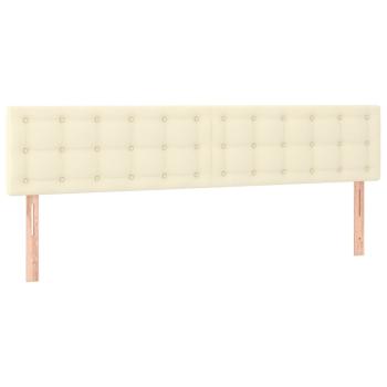 Kopfteile 2 Stk. Creme 90x5x78/88 cm Kunstleder
