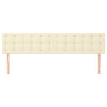 Kopfteile 2 Stk. Creme 90x5x78/88 cm Kunstleder