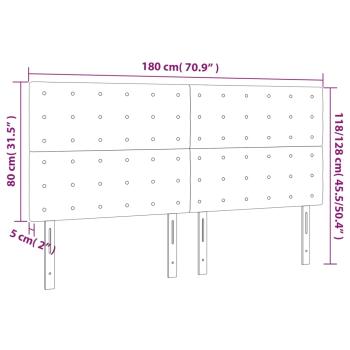 LED Kopfteil Creme 180x5x118/128 cm Kunstleder