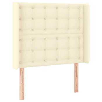 LED Kopfteil Creme 93x16x118/128 cm Kunstleder
