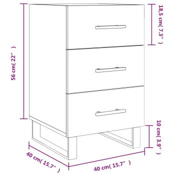 Nachttisch Grau Sonoma 40x40x66 cm Holzwerkstoff