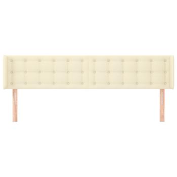 Kopfteil mit Ohren Creme 183x16x78/88 cm Kunstleder