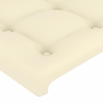 LED Kopfteil Creme 90x5x118/128 cm Kunstleder