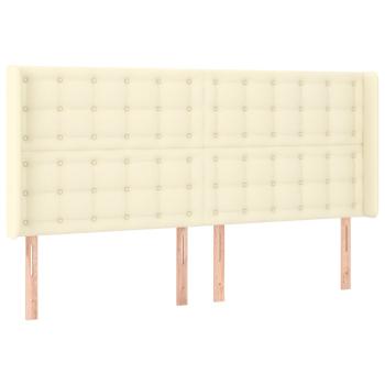 LED Kopfteil Creme 183x16x118/128 cm Kunstleder
