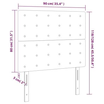 Kopfteile 2 Stk. Creme 90x5x78/88 cm Kunstleder