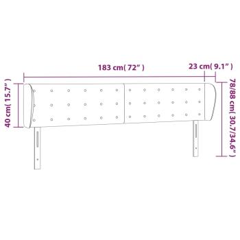 Kopfteil mit Ohren Creme 183x23x78/88 cm Kunstleder