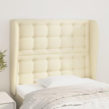 ARDEBO.de - Kopfteil mit Ohren Creme 93x23x118/128 cm Kunstleder