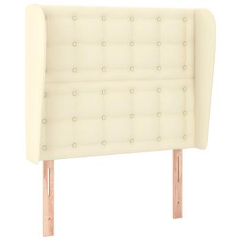 Kopfteil mit Ohren Creme 93x23x118/128 cm Kunstleder