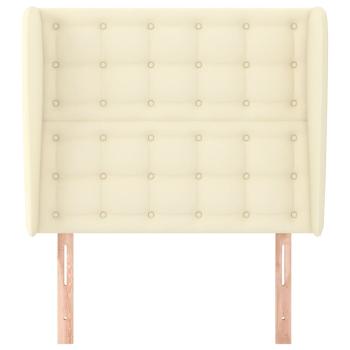 Kopfteil mit Ohren Creme 93x23x118/128 cm Kunstleder