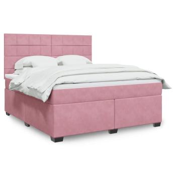 ARDEBO.de - Boxspringbett mit Matratze Rosa 180x200 cm Samt