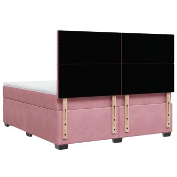 Boxspringbett mit Matratze Rosa 180x200 cm Samt