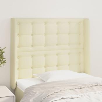 ARDEBO.de - Kopfteil mit Ohren Creme 93x16x118/128 cm Kunstleder