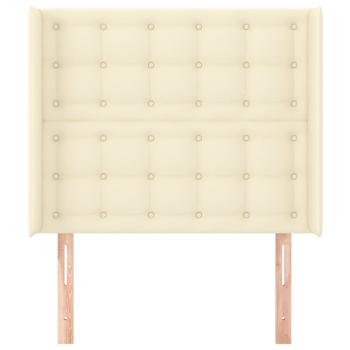 Kopfteil mit Ohren Creme 93x16x118/128 cm Kunstleder