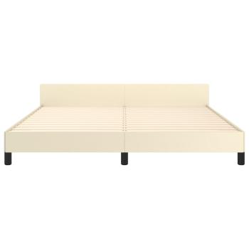 Bettgestell mit Kopfteil Creme 180x200 cm Kunstleder