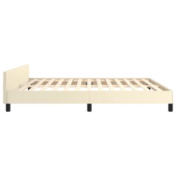 Bettgestell mit Kopfteil Creme 180x200 cm Kunstleder