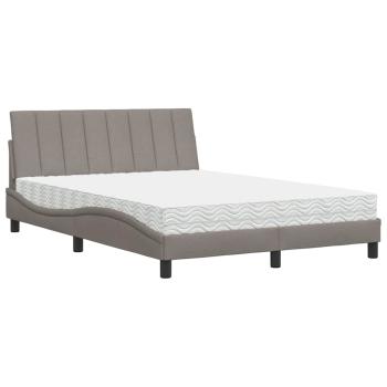 Bett mit Matratze "Hanko" Taupe 120x200 cm Stoff