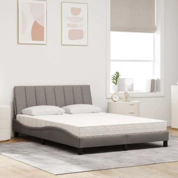 Bett mit Matratze "Hanko" Taupe 120x200 cm Stoff