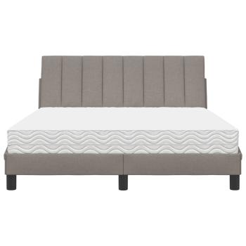Bett mit Matratze "Hanko" Taupe 120x200 cm Stoff