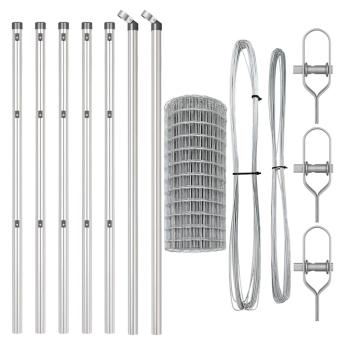 Zaun mit Pfosten Grau 0,4 x 25 m