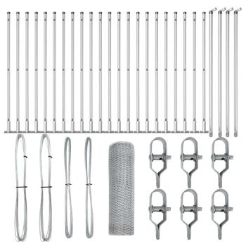 Zaun mit Pfosten Silber 1 x 50 m PVC-beschichteter Stahl