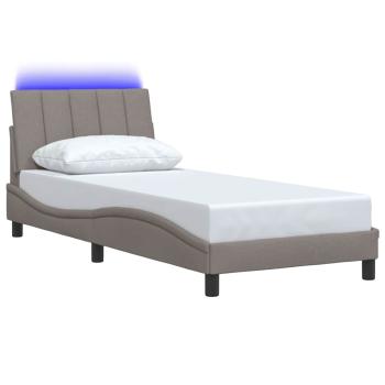 Bettgestell ohne Matratze "Hanko" Taupe 90x200 cm Stoff