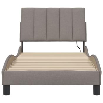 Bettgestell ohne Matratze "Hanko" Taupe 90x200 cm Stoff